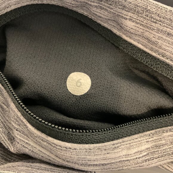 Lululemon Leggings 6 Gray Heather Space Dye Mesh Details Zipper Pocket - Picture 12 of 12